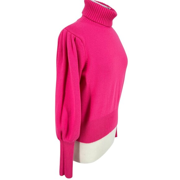 French Connection Puff Sleeve Turtleneck Sweater Pink Size Small - Picture 4 of 11